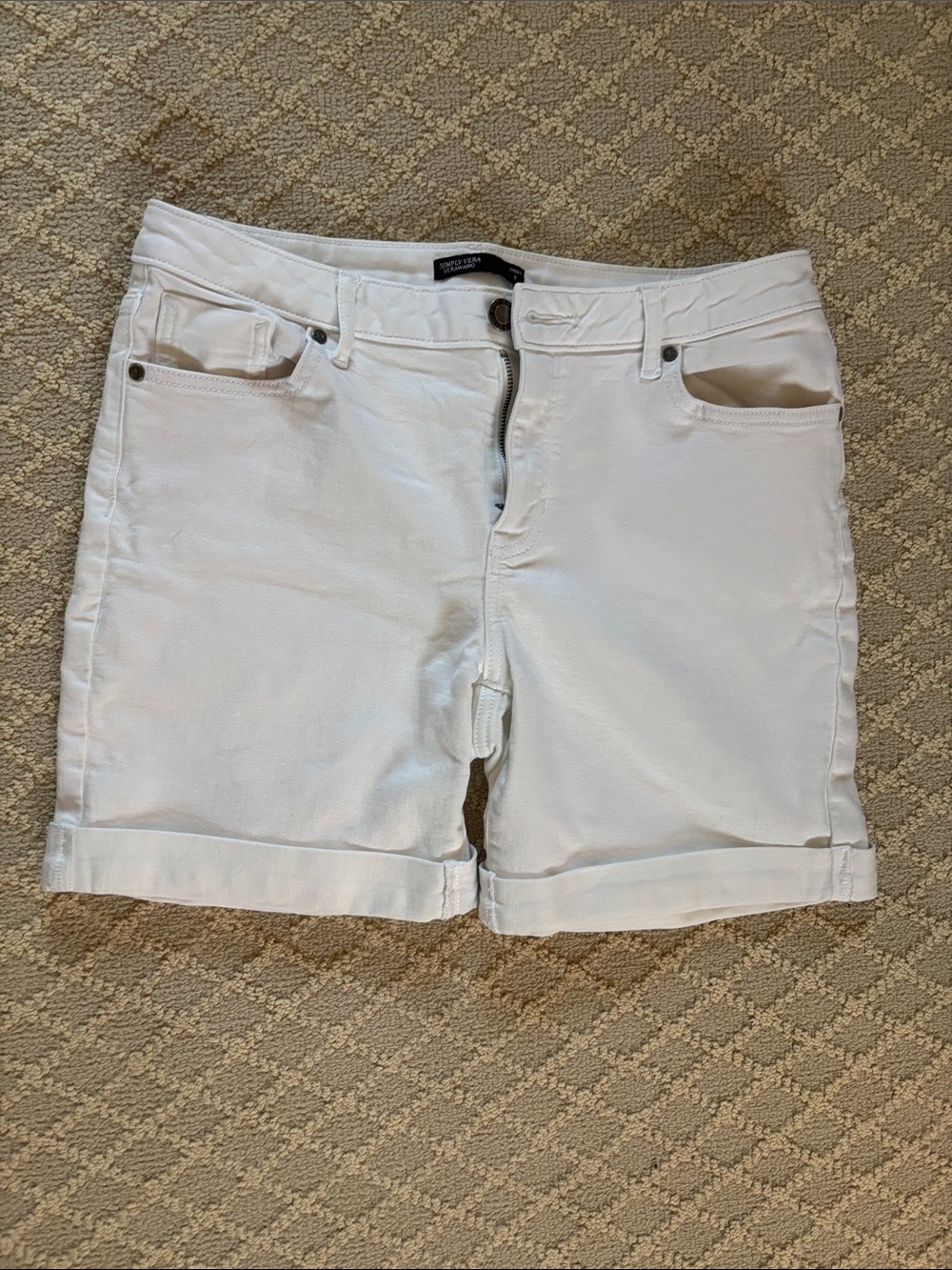 Simply Vera Vera Wang White Rolled-Hem Bermuda Shorts